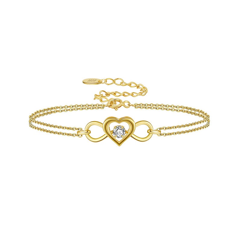 925 Sterling Silver Infinity Heart Bracelet with Cubic Zirconia, Adjustable Chain Bracelet for Women Jewelry Gift - Image 7