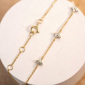 CZ Flower Chain Bracelet