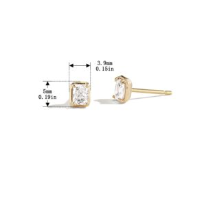 Emerald Cut CZ Stud Earrings