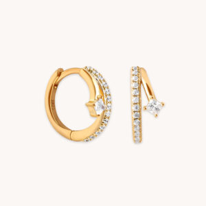 Princess Cut CZ Hoop Earrings