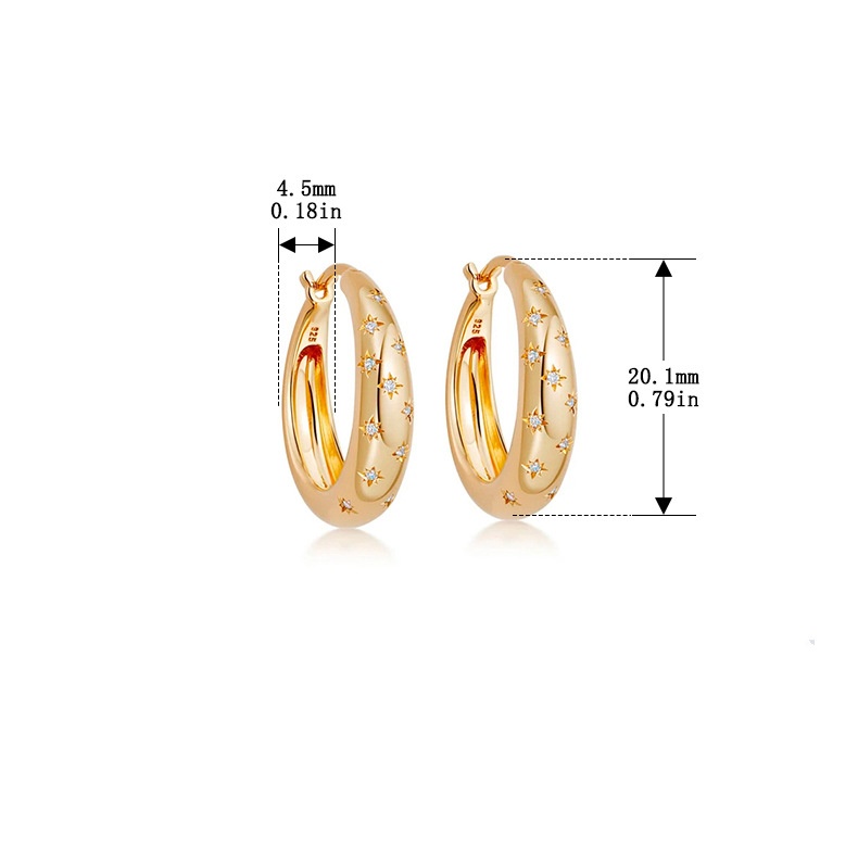 925 Sterling Silver Gold Plated Starburst Hoop Earrings Cubic Zirconia Celestial Huggie Earrings for Women - Image 5