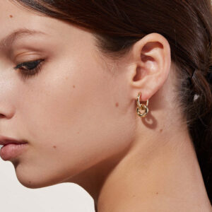 Interlocking Link Hoop Earrings