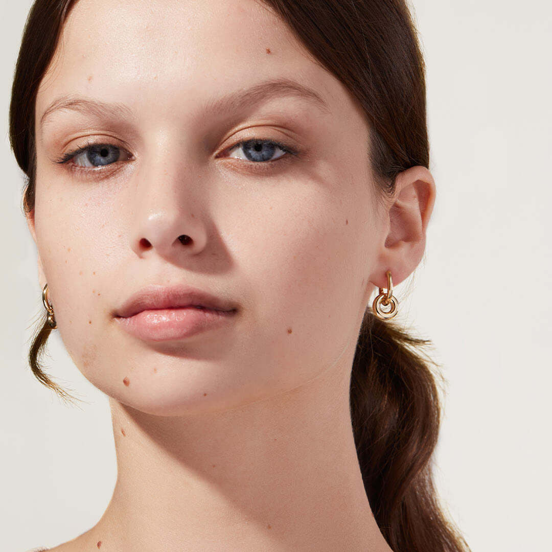 925 Sterling Silver Gold Plated Interlocking Link Hoop Earrings Chain Huggie Earrings Minimalist Fashion Jewelry for Women - Image 3