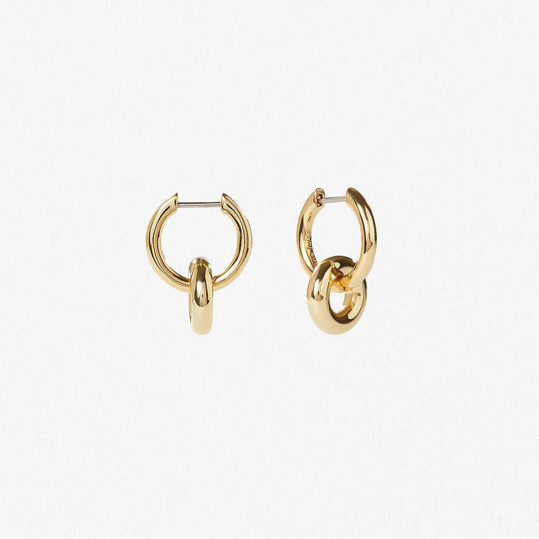 925 Sterling Silver Gold Plated Interlocking Link Hoop Earrings Chain Huggie Earrings Minimalist Fashion Jewelry for Women - Image 5