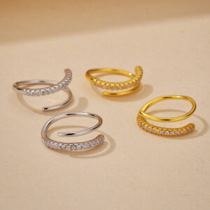 925 Sterling Silver Open Hoop Earrings for Women Gold Plated Cubic Zirconia Minimalist Fashion Jewelry