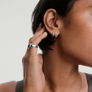 925 Sterling Silver Minimalist Bean Stud Earrings Gold Plated Modern Statement Earrings for Women