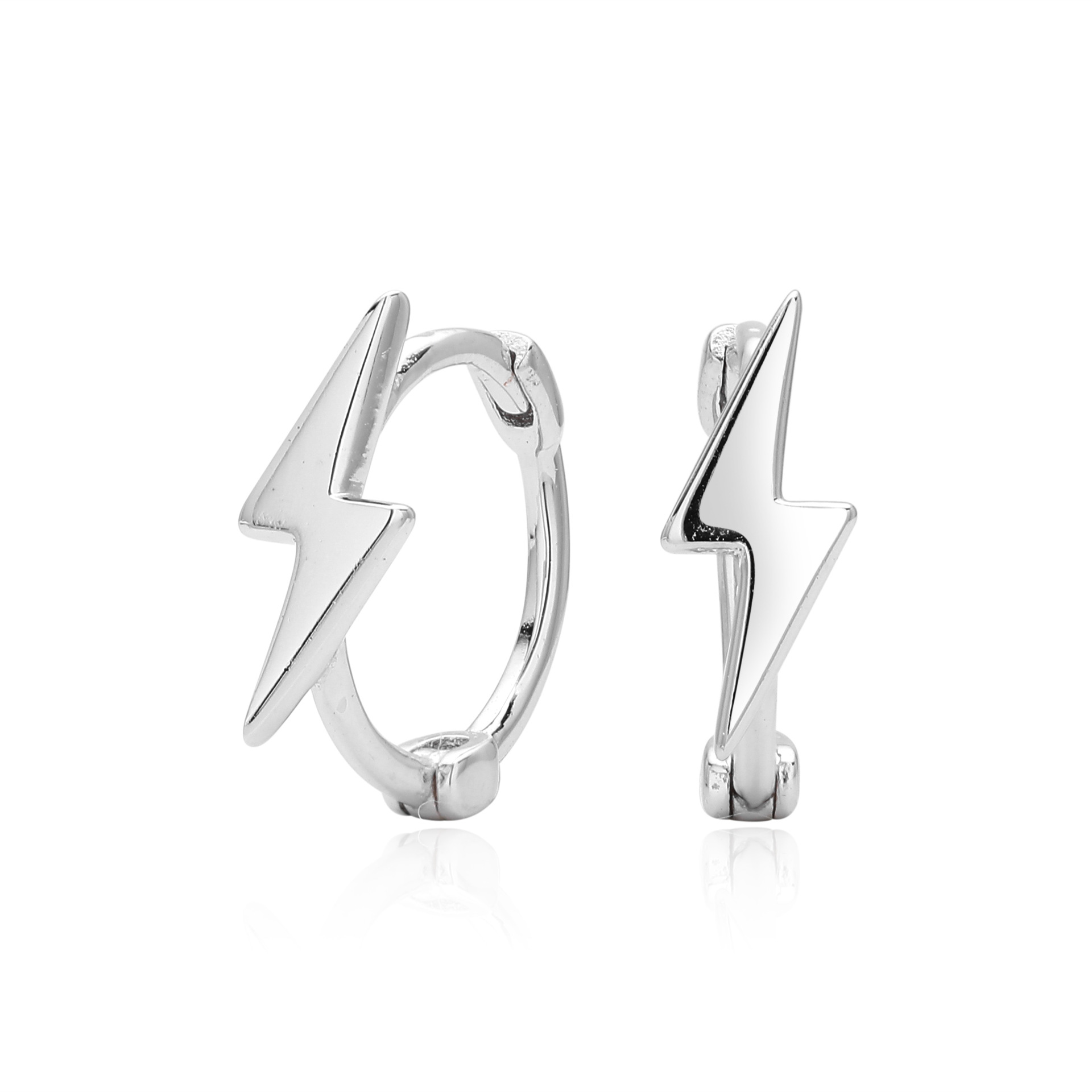 925 Sterling Silver Lightning Bolt Hoop Earrings Gold Plated Minimalist Geometric Jewelry for Women - Image 8