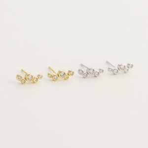 CZ Cluster Stud Earrings