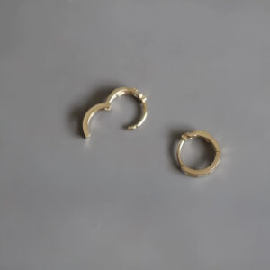 Double CZ Huggie Hoop Earrings