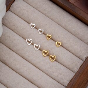 Open Heart Stud Earrings