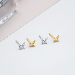 Butterfly Stud CZ Earrings