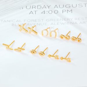 CZ Motif Stud Earrings Collection