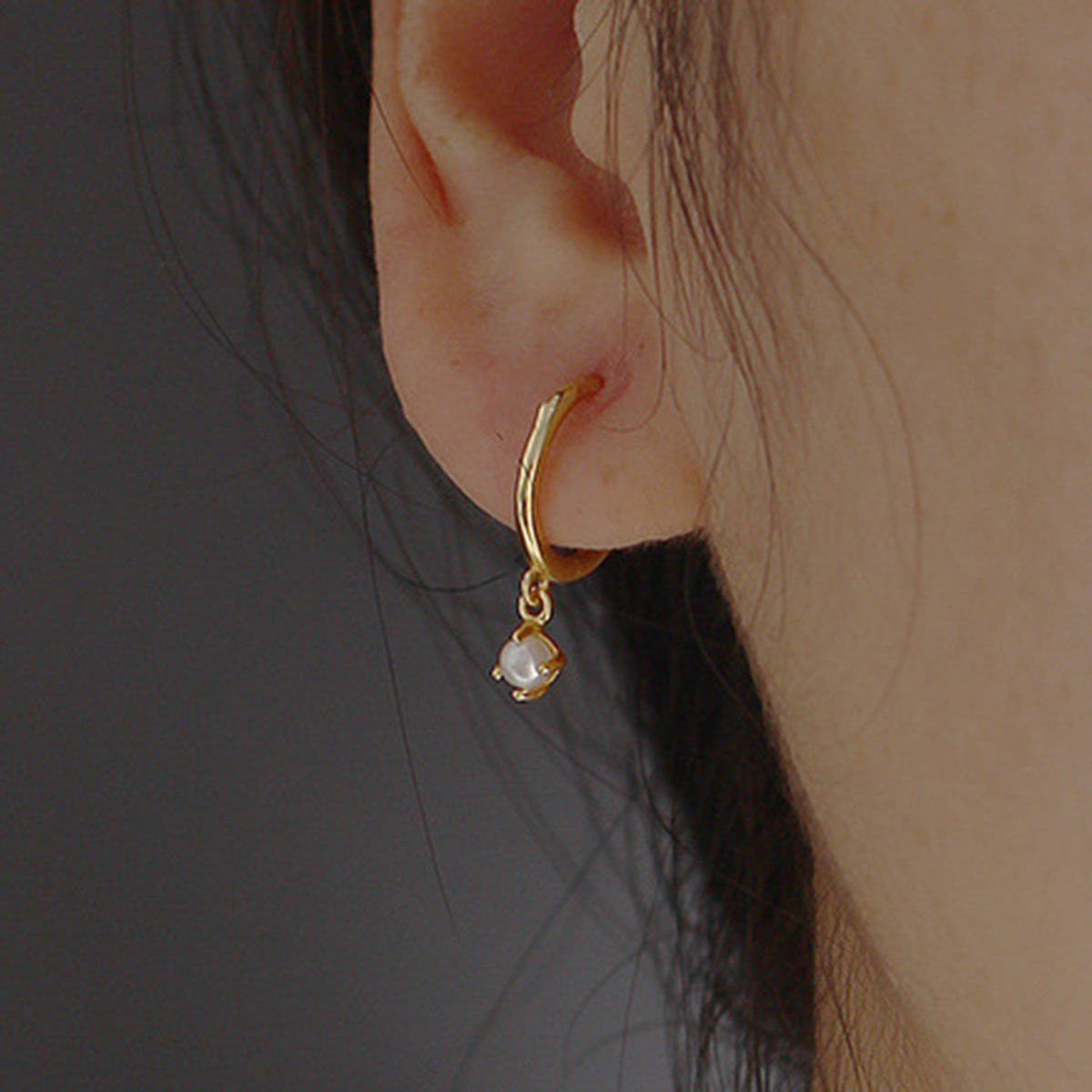 925 Sterling Silver Pearl Hoop Earrings for Women Gold Plated Dainty Huggie Drop Earrings Minimalist Fine Jewelry - Image 2