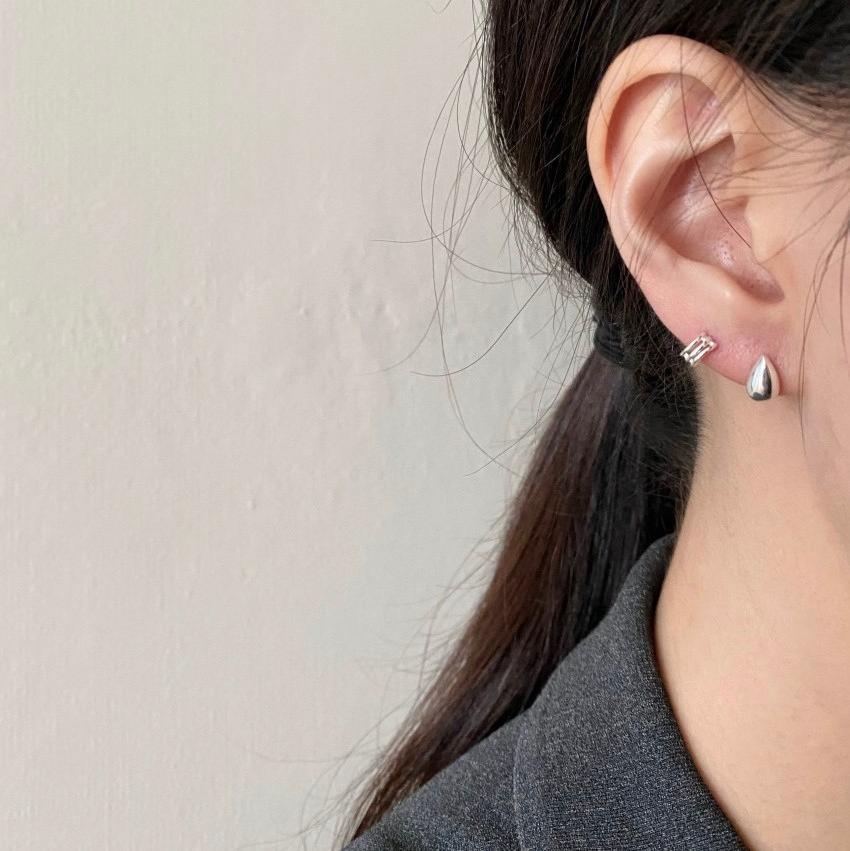 925 Sterling Silver Teardrop Stud Earrings Minimalist Water Drop Earrings Gold Silver Jewelry for Women - Image 3