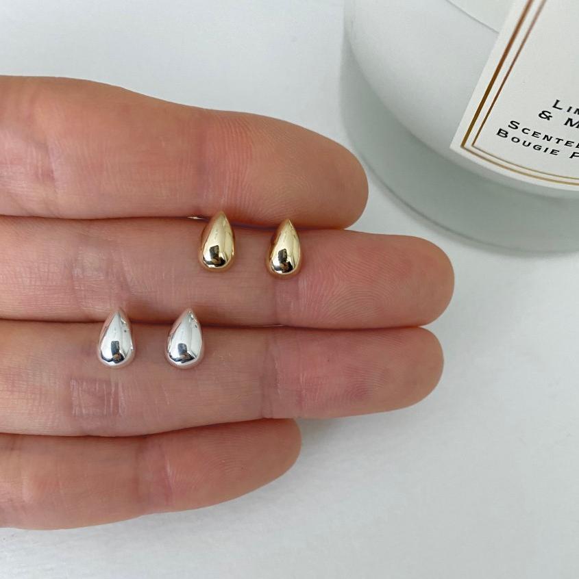 925 Sterling Silver Teardrop Stud Earrings Minimalist Water Drop Earrings Gold Silver Jewelry for Women - Image 4