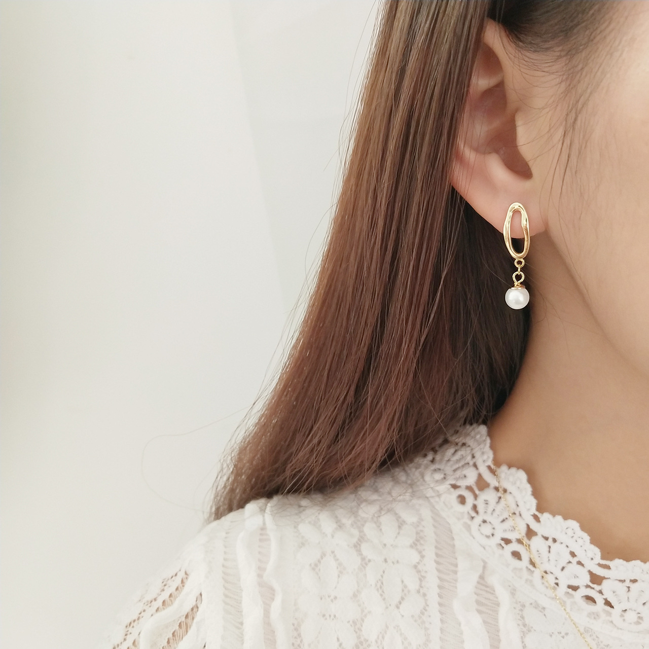 925 Sterling Silver Shell Pearl Drop Earrings for Women Gold Plated Irregular Geometric Dangle Earrings Elegant Jewelry Gift - Image 3