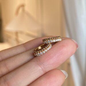 Pavé CZ Huggie Hoop Earrings