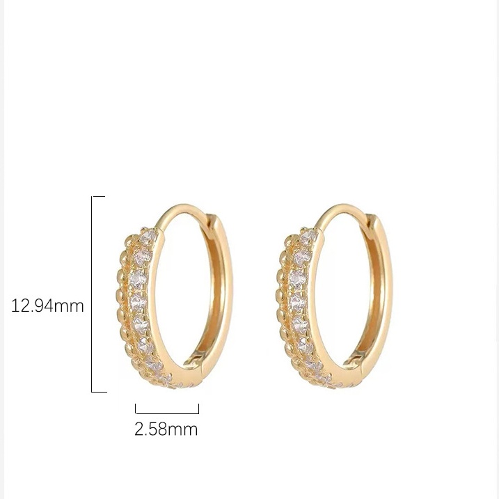 925 Sterling Silver CZ Hoop Earrings Gold Plated Pavé Cubic Zirconia Huggie Earrings Dainty Jewelry for Women - Image 4