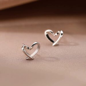 Open Heart Stud Earrings