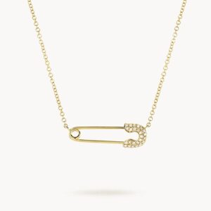 Zircon Safety Pin Necklace