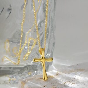 Irregular Lava Texture Cross Pendant Necklace