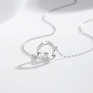 CZ Interlocking Circle Pendant Necklace
