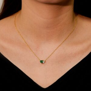 Green Heart CZ Pendant Necklace