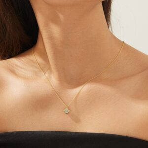 CZ Flower Pendant Necklace
