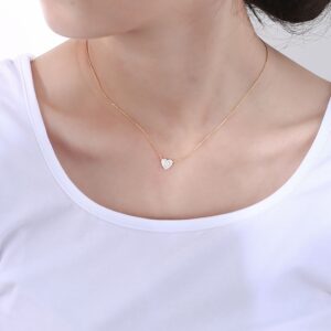 Pavé CZ Heart Pendant Necklace