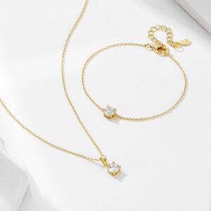 Round CZ Solitaire Pendant Necklace