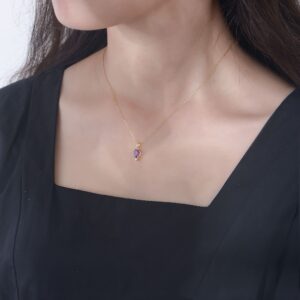 Pear Cut Amethyst CZ Pendant Necklace