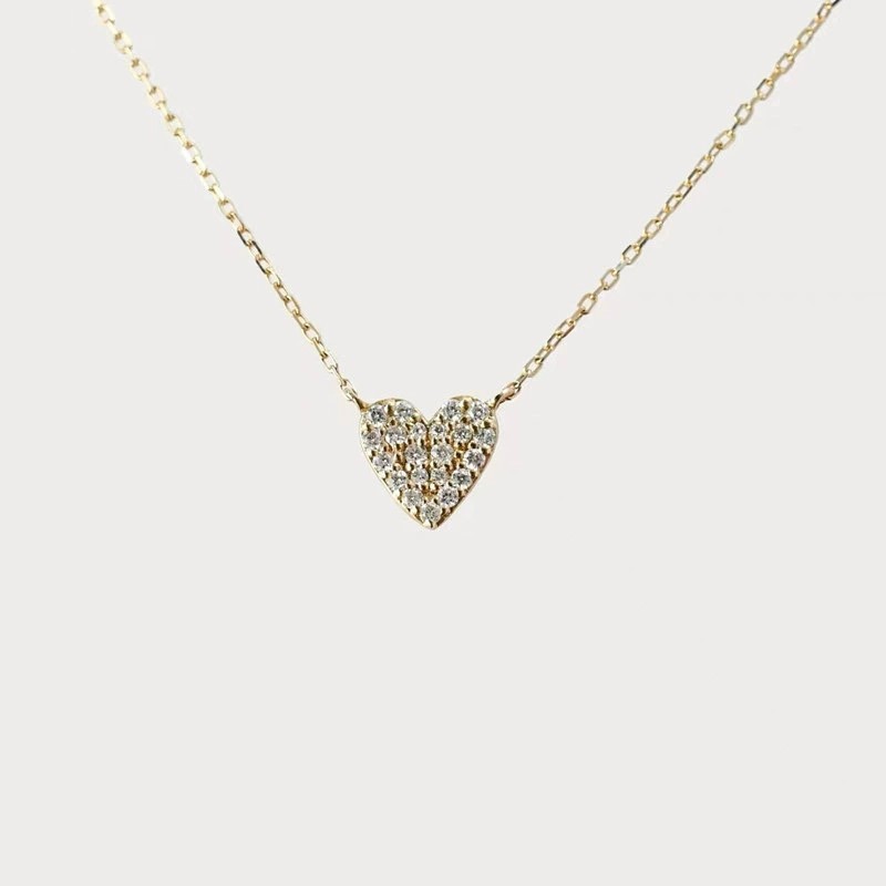 Pavé CZ Heart Pendant Necklace - Image 2