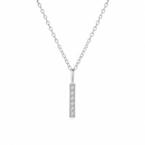 CZ Vertical Bar Pendant Necklace