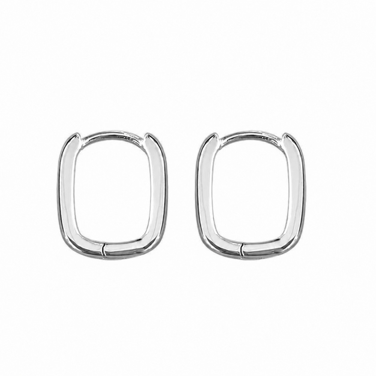 925 Sterling Silver Geometric Oval Hoop Earrings Gold Plated Minimalist Huggie Earrings for Women