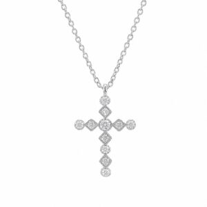 Gold Plated CZ Cross Pendant Necklace