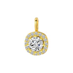 Round Halo CZ Pendant Necklace
