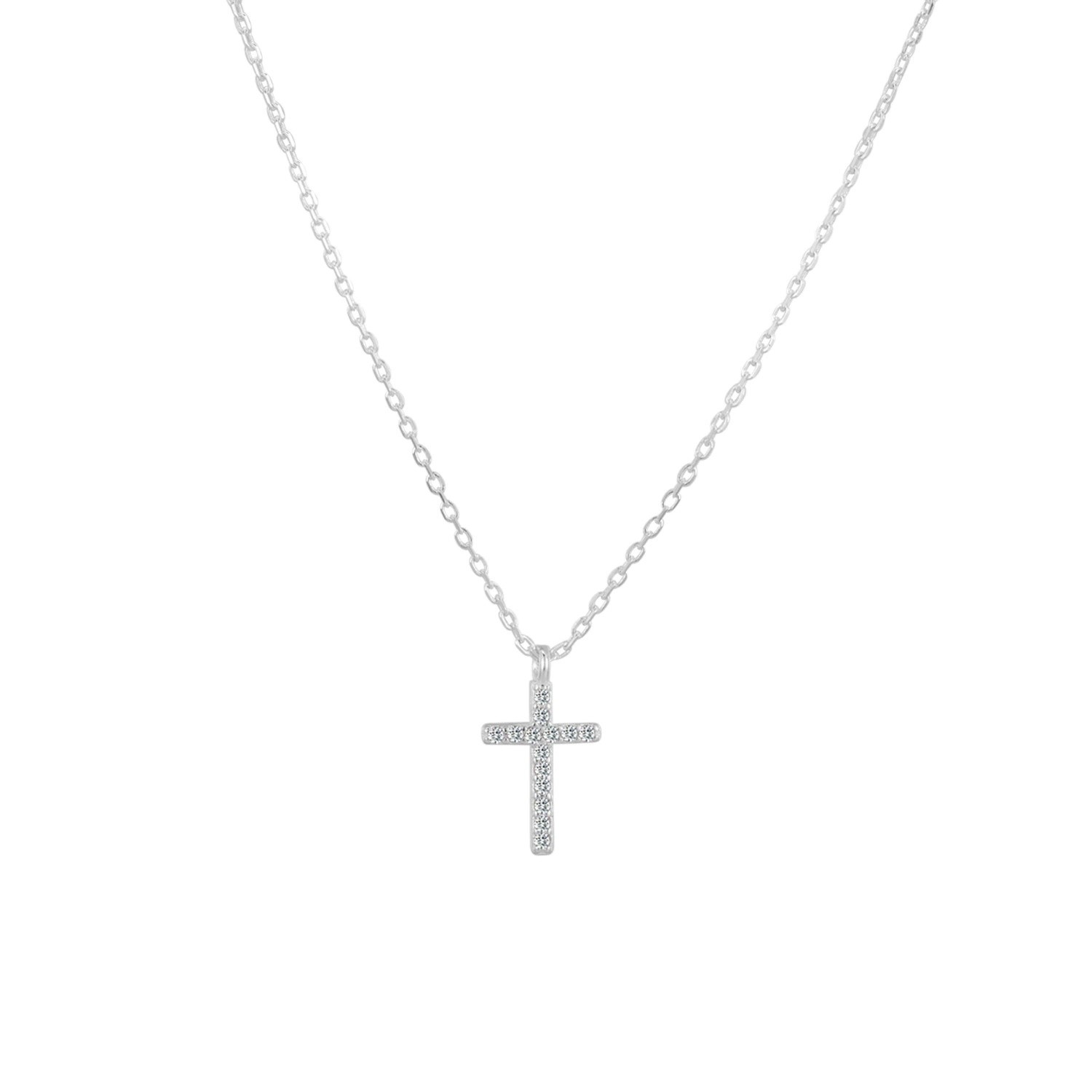 CZ Cross Pendant Necklace