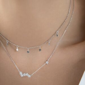 CZ Star Cluster Necklace
