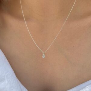 Teardrop CZ Pendant Necklace