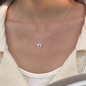 CZ Bowknot Pendant Necklace
