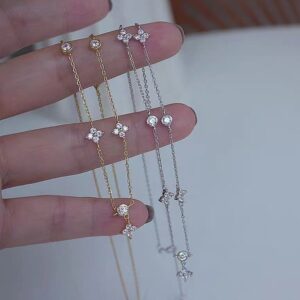 CZ Flower Station Necklace