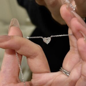Heart Cut CZ Solitaire Pendant Necklace
