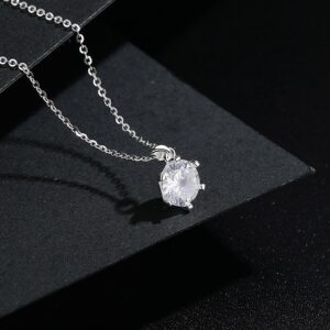 Round Cut CZ Solitaire Pendant Necklace