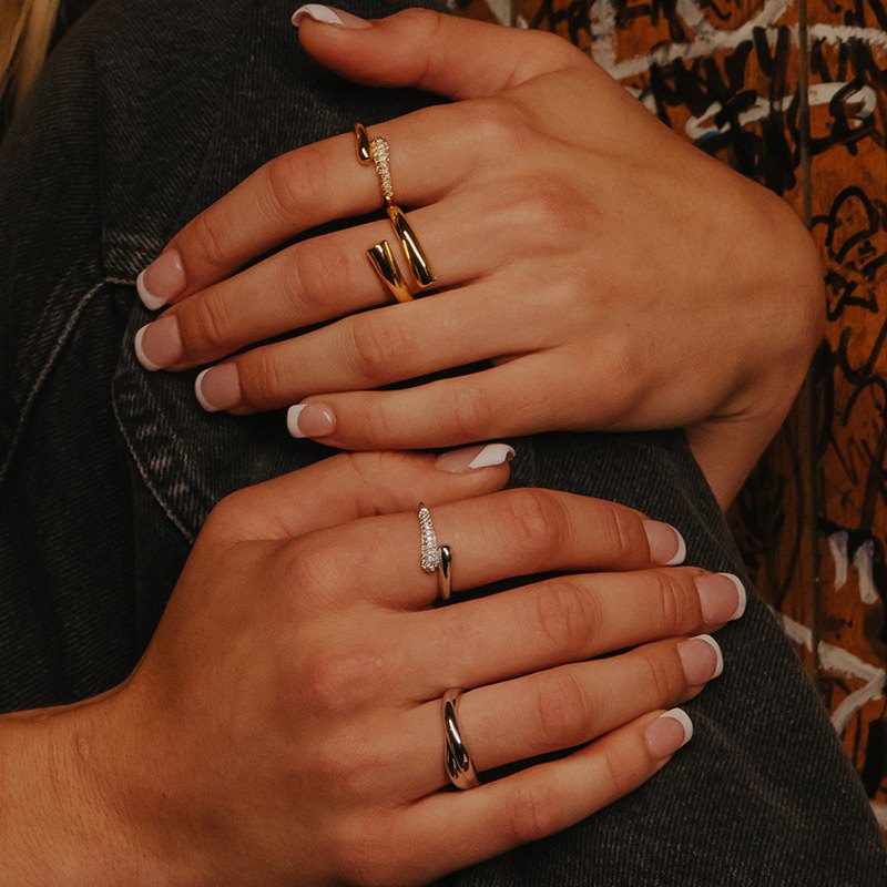 925 Sterling Silver Pave CZ Snake Wrap Open Ring Adjustable Minimalist Luxury Fashion Jewelry for Women