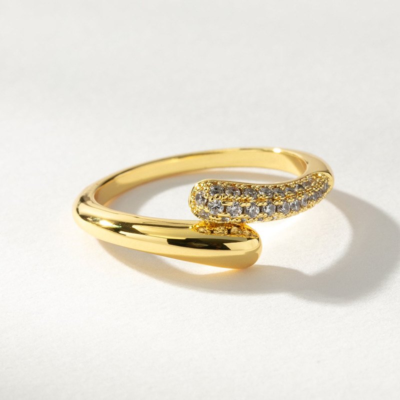 Pavé CZ Snake Wrap Open Ring - Image 4