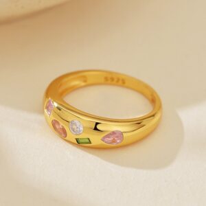 Colorful CZ Enamel Ring