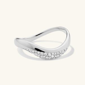 Pavé CZ Criss Cross Open Ring