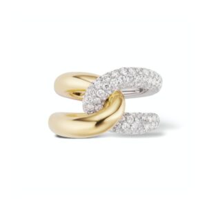 Pavé CZ Interlocking Link Ring