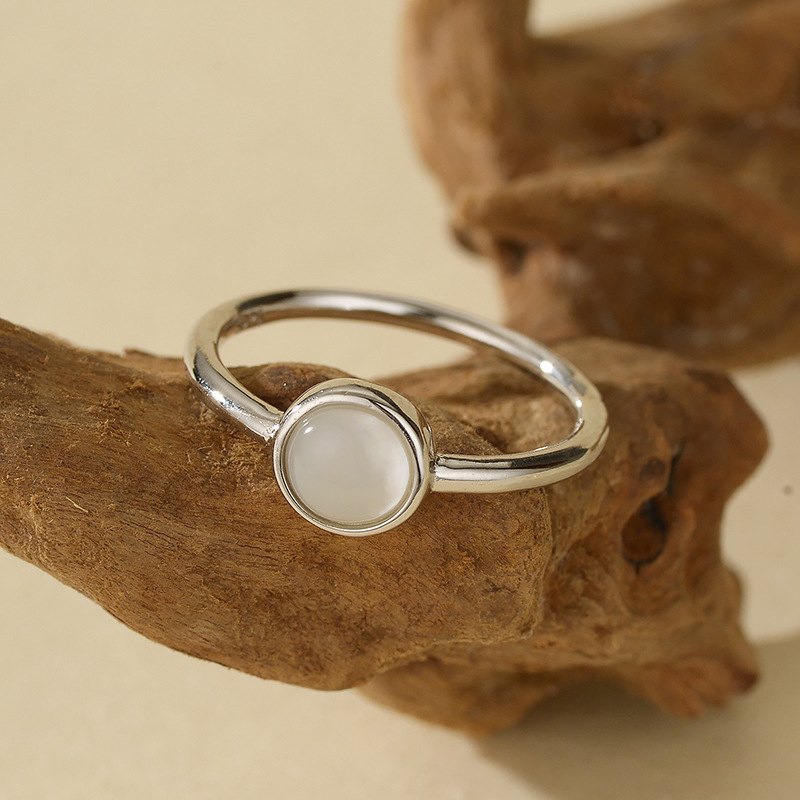 Mother of Pearl Round Band Ring - Image 3