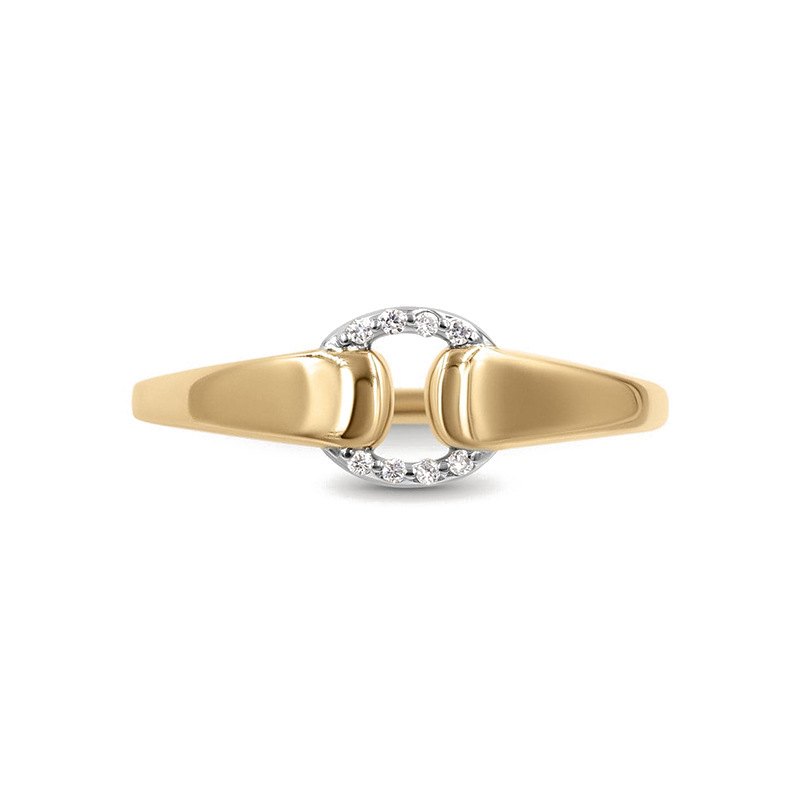 925 Sterling Silver Horsebit Link Open Ring Pave CZ Minimalist Adjustable Ring for Women - Image 6